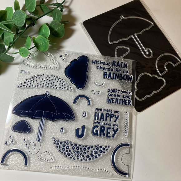 CTMH • “When Skies are Grey” Clear Stamp and Die Set - Picture 2 of 8